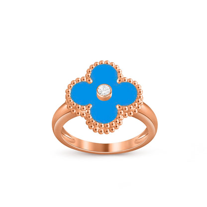 [LUCKY LOVE]CLOVER DIAMOND RING ROSE GOLD COLLECTION