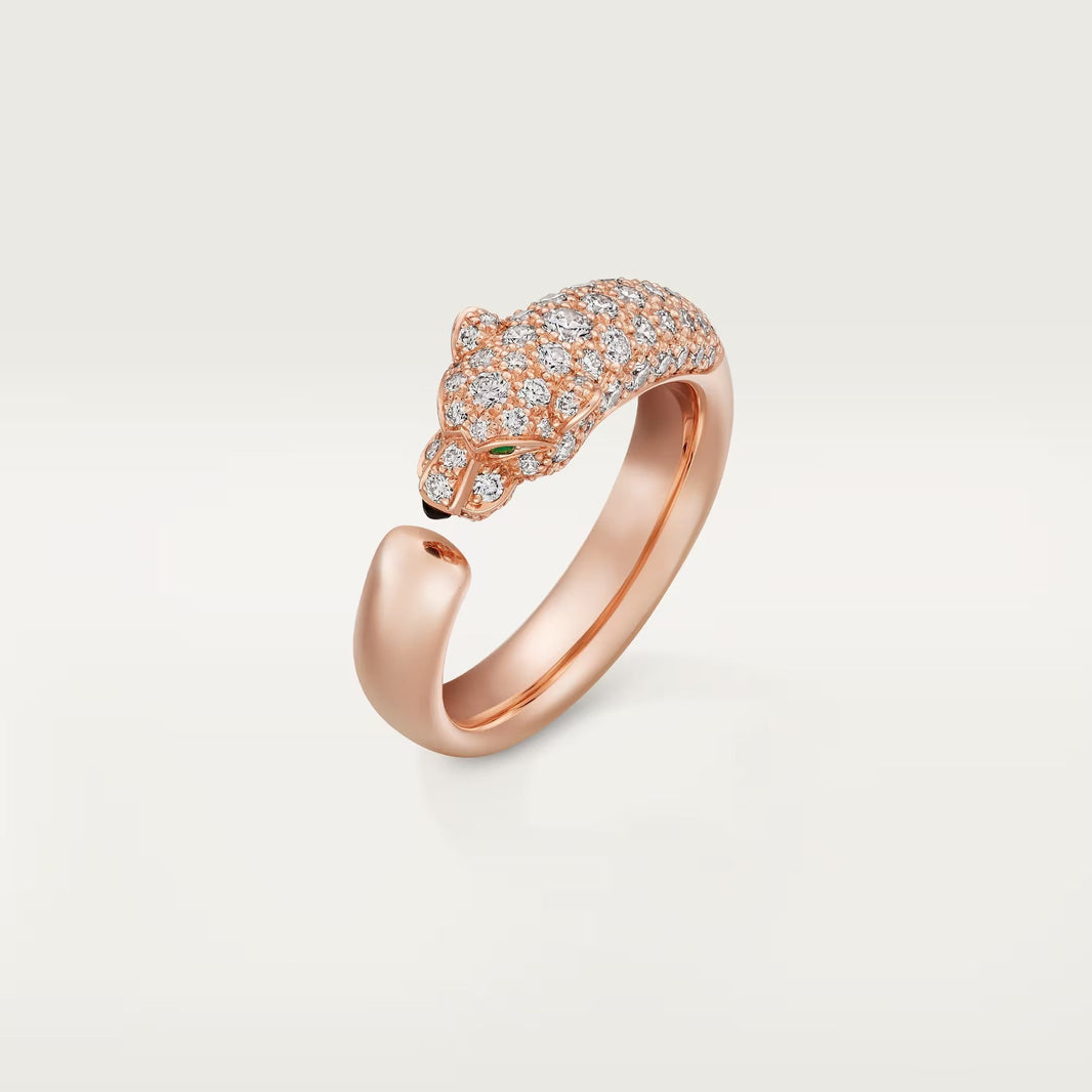 [LUCKY LOVE]PANTHERE HALF DIAMOND SMALL RING