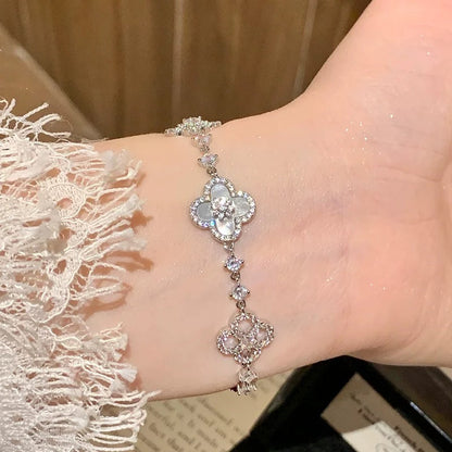 [LUCKY LOVE]CLOVER 5 MOTIF PINK BLUE RED WHITE BRACELET
