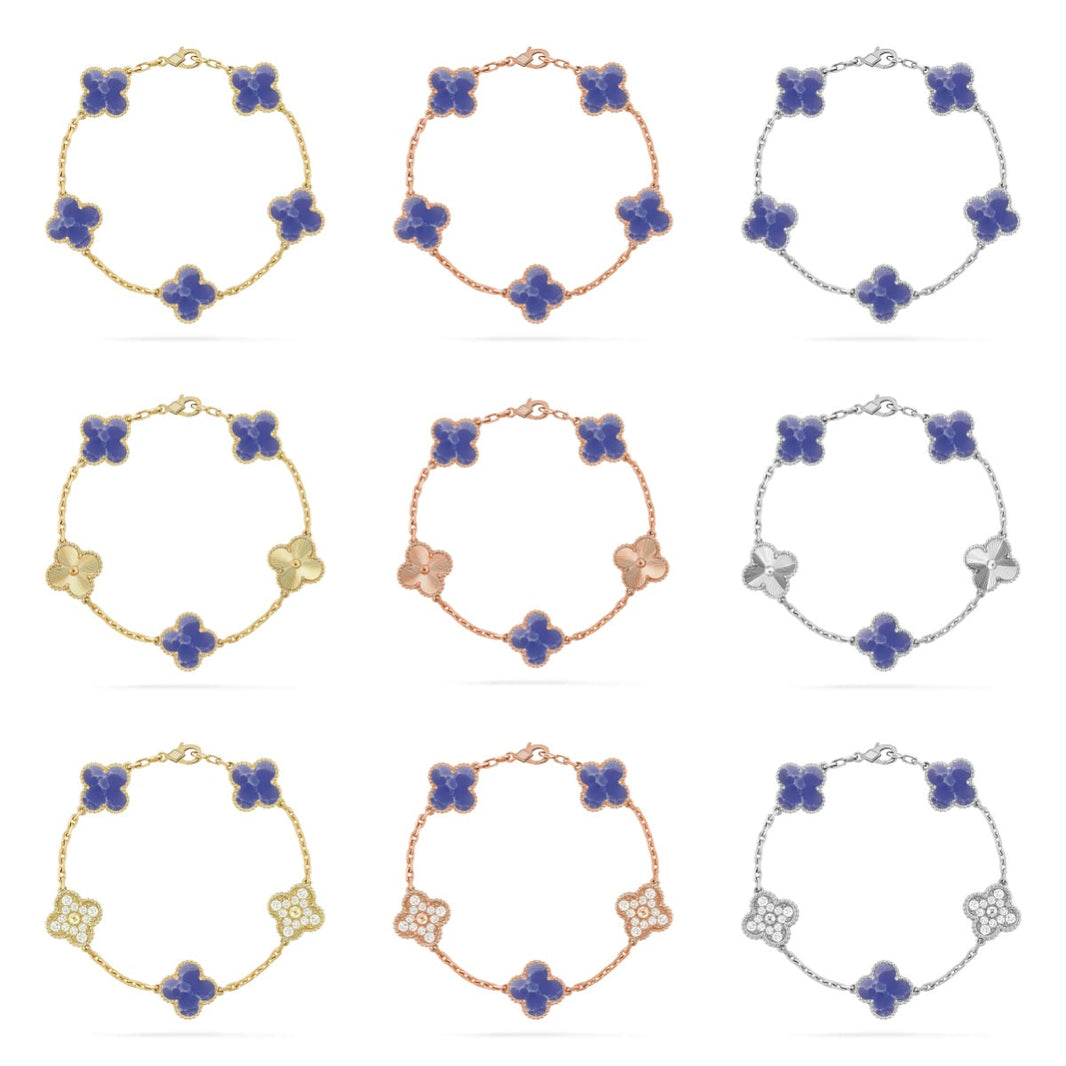 [LUCKY LOVE]CLOVER 5 MOTIF BLUE VEINS BRACELET COLLECTION