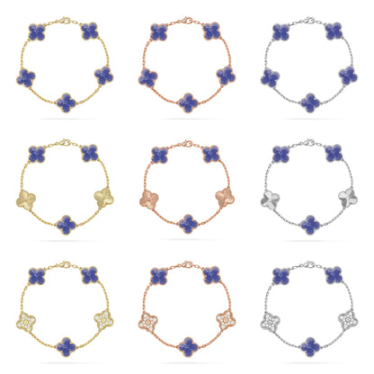 [LUCKY LOVE]CLOVER 5 MOTIF BLUE VEINS BRACELET COLLECTION