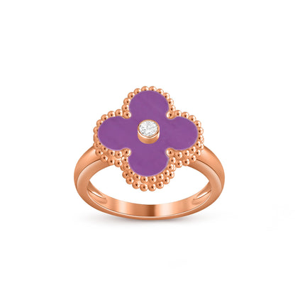[LUCKY LOVE]CLOVER DIAMOND RING ROSE GOLD COLLECTION