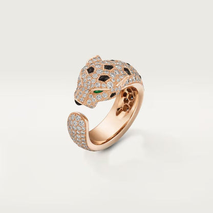 [LUCKY LOVE]PANTHERE SPOTTED FULL DIAMOND MEDIUM RING