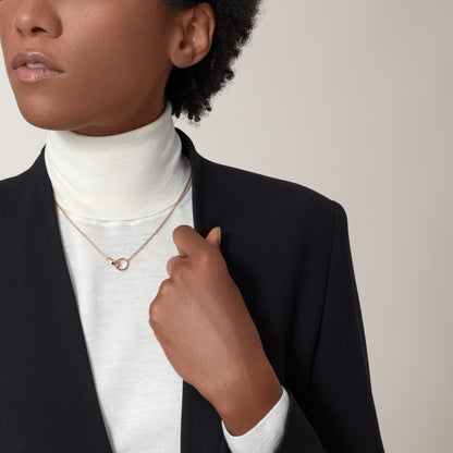 [LUCKY LOVE]LOVE DOUBLE RING NECKLACE