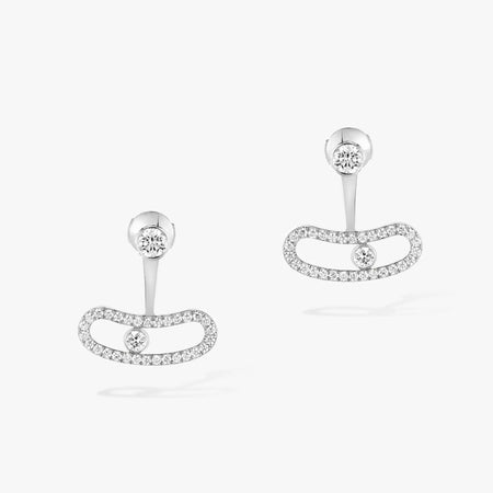 [LUCKY LOVE]MOVE UNO SILVER DIAMOND EARRINGS