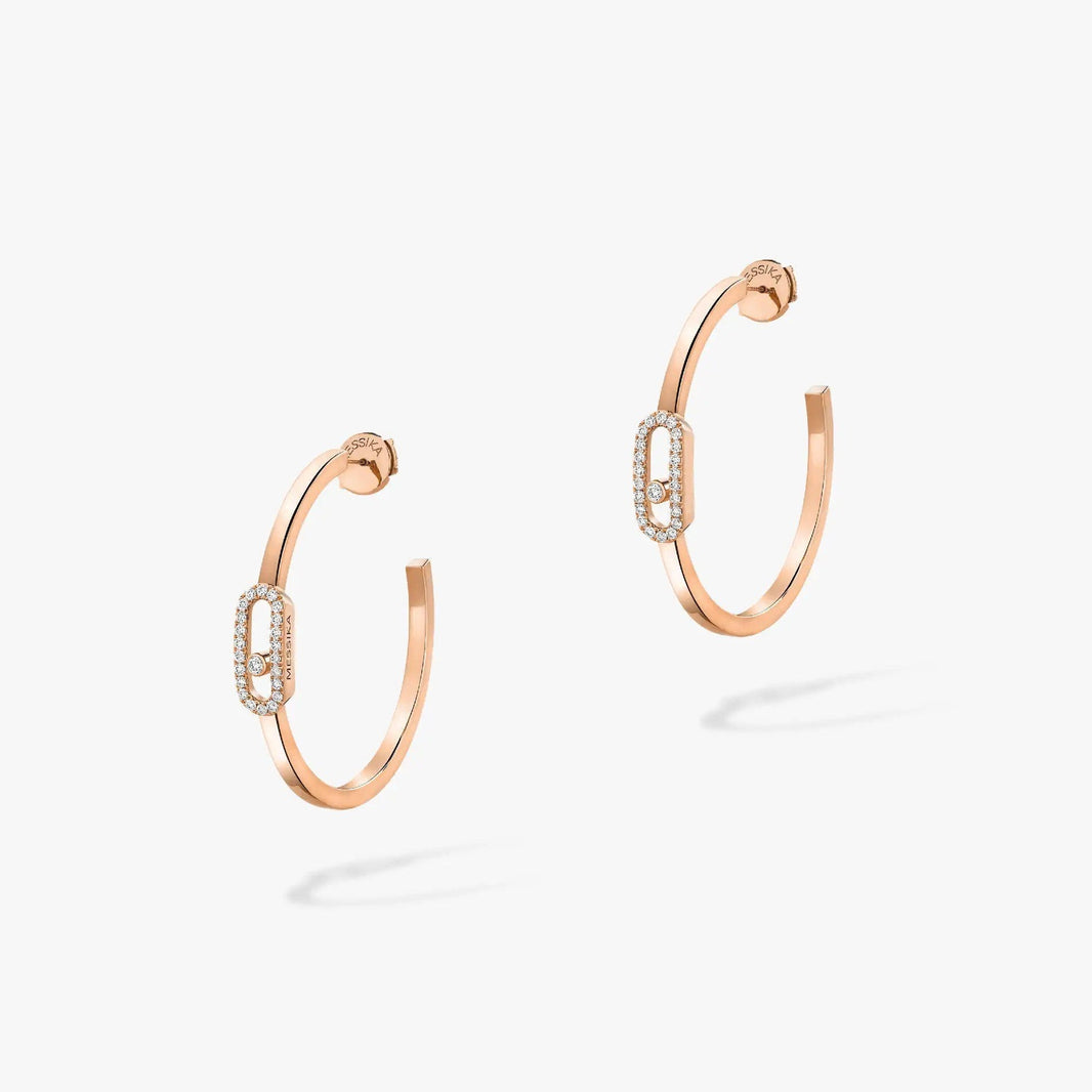 [LUCKY LOVE]CREOLES MOVE UNO PM DIAMOND EARRINGS