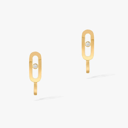 [LUCKY LOVE]CREOLES MOVE UNO MINI 1 DIAMOND EARRINGS