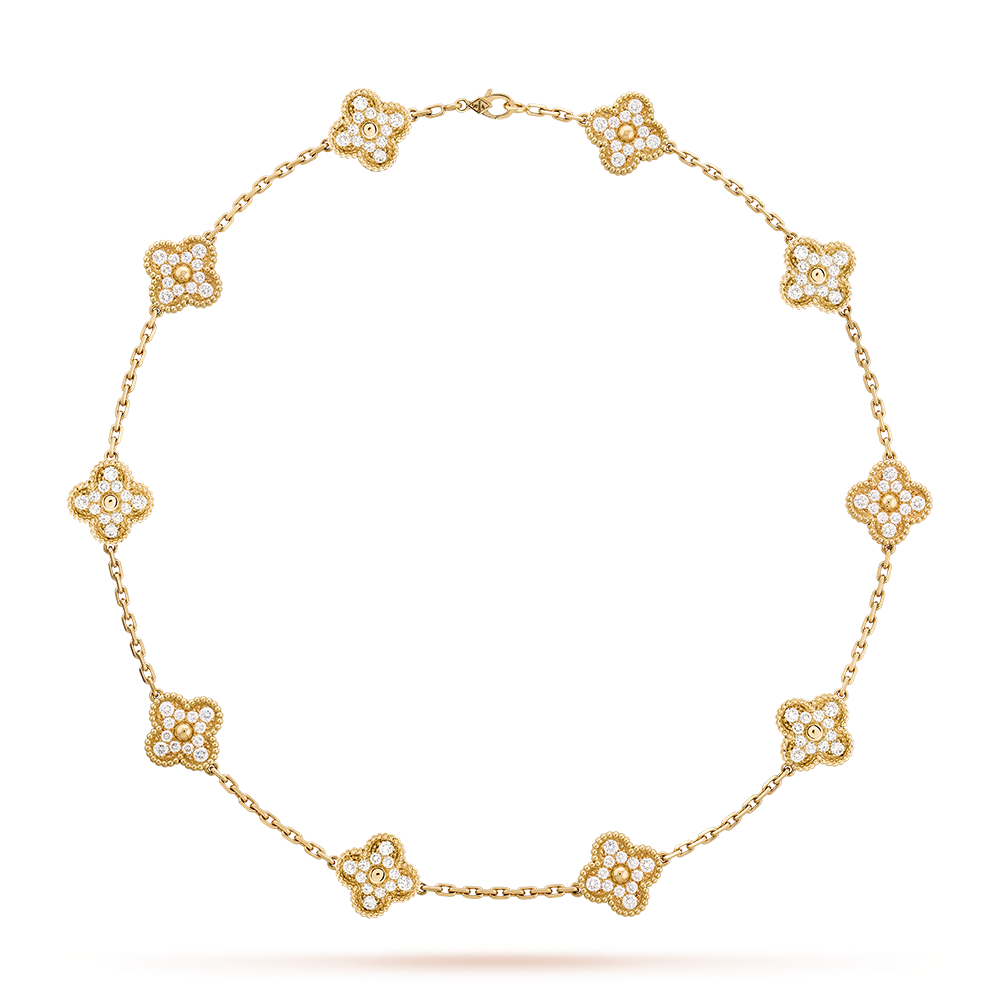 [LUCKY LOVE]CLOVER 10 MOTIFS DIAMOND NECKLACE