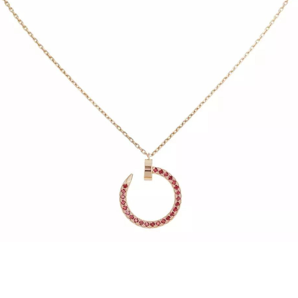 [LUCKY LOVE]JUSTE NECKLACE RED FULL DIAMONDS