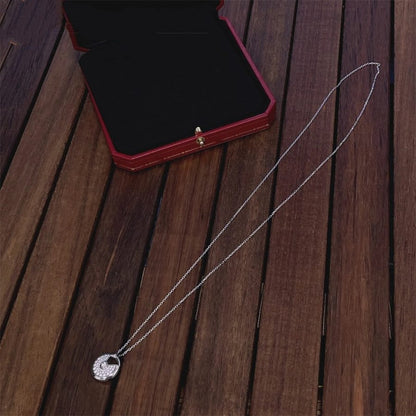 [LUCKY LOVE]AMULETTE SILVER FULL DIAMOND NECKLACE