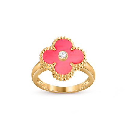 [LUCKY LOVE]CLOVER DIAMOND RING GOLD COLLECTION