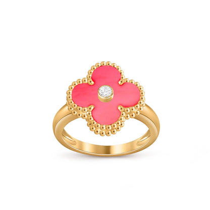 [LUCKY LOVE]CLOVER DIAMOND RING GOLD COLLECTION