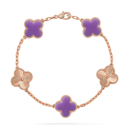 [LUCKY LOVE]CLOVER 5 MOTIF LIGHT PURPLE BRACELET COLLECTION
