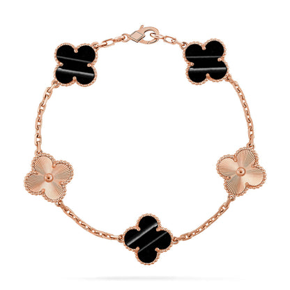 [LUCKY LOVE] CLOVER 5 MOTIF PULSAR STONE BRACELET COLLECTION