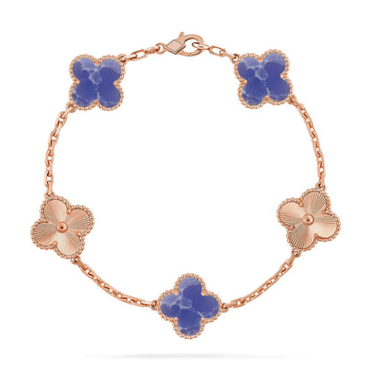 [LUCKY LOVE]CLOVER 5 MOTIF BLUE VEINS BRACELET COLLECTION