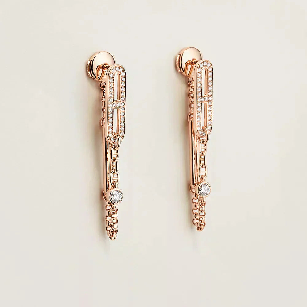 [LUCKY LOVE]CHAINE CHAOS DIAMOND DROP EARRINGS