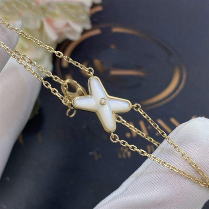 [LUCKY LOVE]JEUX BRACELET WHITE MOP GOLD 1 DIAMOND