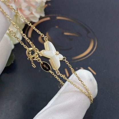 [LUCKY LOVE]JEUX BRACELET WHITE MOP GOLD 1 DIAMOND