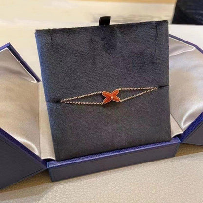 [LUCKY LOVE]JEUX BRACELET CARNELIAN PINK GOLD 1 DIAMOND