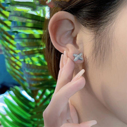 [LUCKY LOVE]JEUX DE SILVER DIAMOND EARRINGS