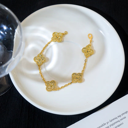 [LUCKY LOVE]CLOVER 5 MOTIFS BRONZING BRACELET