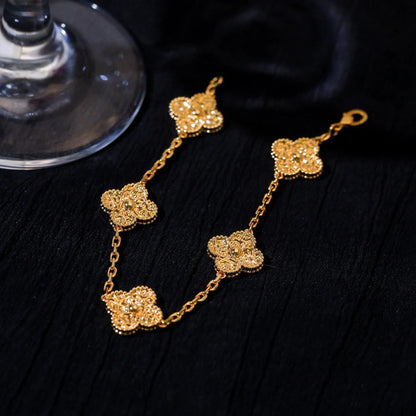 [LUCKY LOVE]CLOVER 5 MOTIFS BRONZING BRACELET