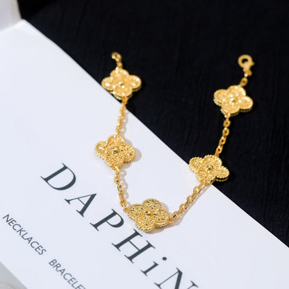 [LUCKY LOVE]CLOVER 5 MOTIFS BRONZING BRACELET