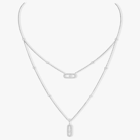 [LUCKY LOVE]MOVE 2 ROW DIAMOND NECKLACE