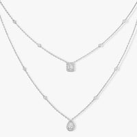 [LUCKY LOVE]Diamond Necklace My Twin 2 Rows