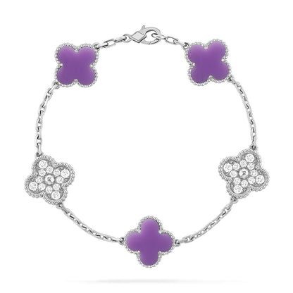 [LUCKY LOVE]CLOVER 5 MOTIF LIGHT PURPLE BRACELET COLLECTION