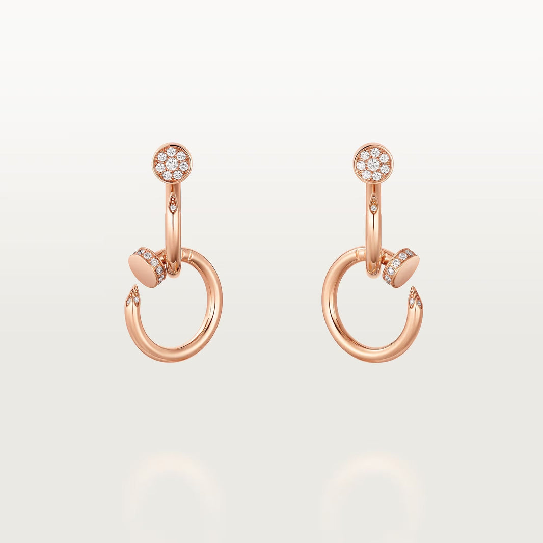 [LUCKY LOVE]JUSTE HALF DIAMOND DOUBLE EARRINGS