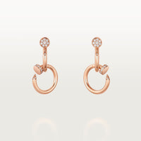 [LUCKY LOVE]JUSTE HALF DIAMOND DOUBLE EARRINGS