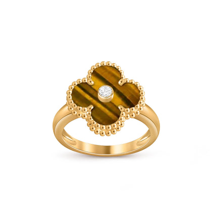 [LUCKY LOVE]CLOVER DIAMOND RING GOLD COLLECTION