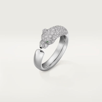 [LUCKY LOVE]PANTHERE HALF DIAMOND SMALL RING