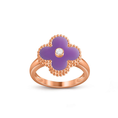 [LUCKY LOVE]CLOVER DIAMOND RING ROSE GOLD COLLECTION