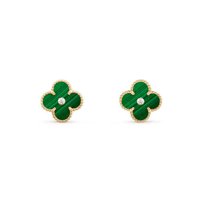 [LUCKY LOVE]CLOVER  15MM DIAMOND EARRINGS COLLECTION