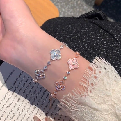 [LUCKY LOVE]CLOVER 5 MOTIF PINK BLUE RED WHITE BRACELET