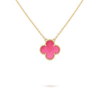 [LUCKY LOVE] NEW CLOVER 15MM PINK ENAMEL NECKLACE