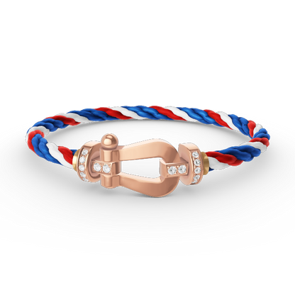 [LUCKY LOVE]FORCE LARGE HORSESHOE HALF DIAMOND BRACELET ROSE GOLD