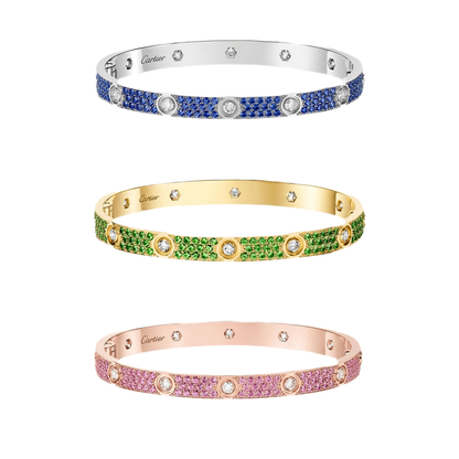 [LUCKY LOVE]2026 PAVE GEMSTONE LOVE BRACELET 6.1MM 10 DIAMONDS