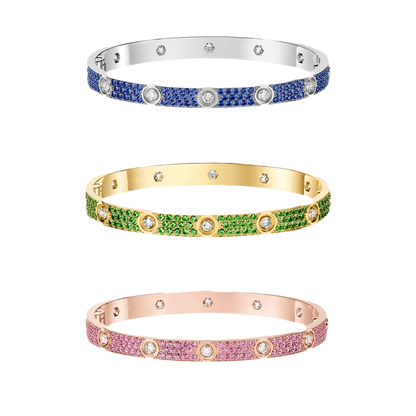 [LUCKY LOVE]2026 PAVE GEMSTONE LOVE BRACELET 6.1MM 10 DIAMONDS