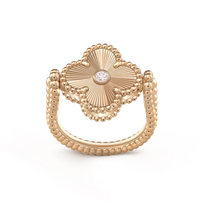 [LUCKY LOVE]CLOVER RIVERSIBLE PINK GOLD RING