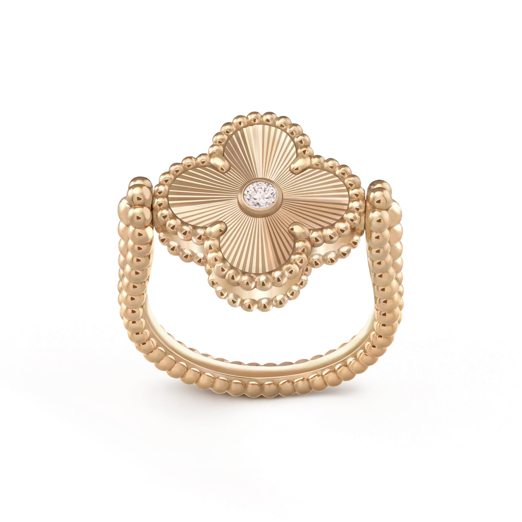 [LUCKY LOVE]CLOVER RIVERSIBLE ROSE GOLD RING
