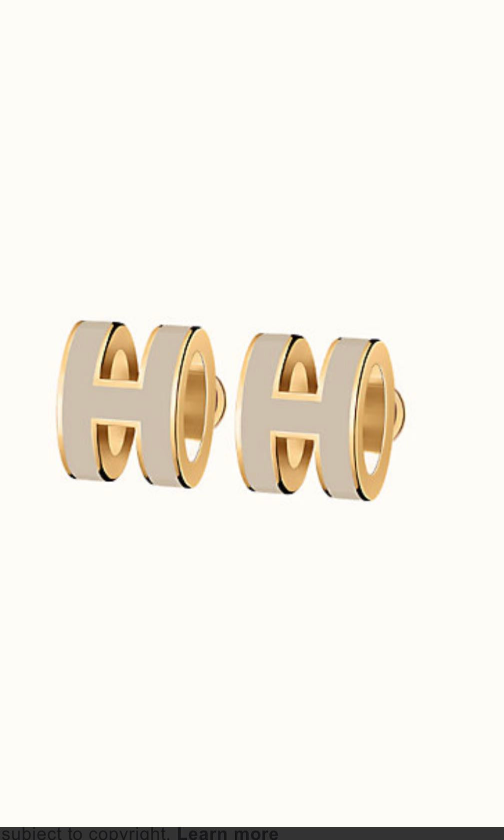 [LUCKY LOVE]MINI POP H GOLD EARRINGS GREY
