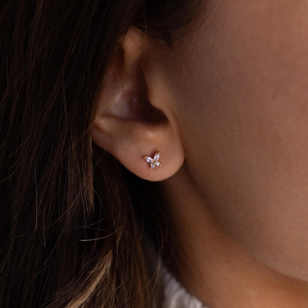 Butterfly Birthstone Flatback Studs
