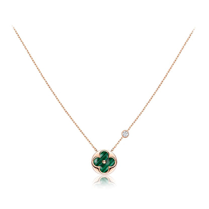 [LUCKY LOVE]SUN PEDANT PINK GOLD 1 DIAMOND NECKLACE