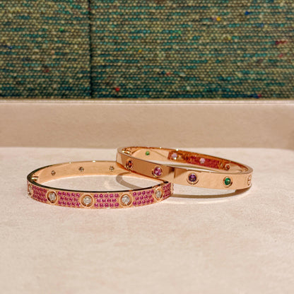 [LUCKY LOVE]2026 PAVE GEMSTONE LOVE BRACELET 6.1MM 10 DIAMONDS