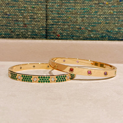 [LUCKY LOVE]2026 PAVE GEMSTONE LOVE BRACELET 6.1MM 10 DIAMONDS