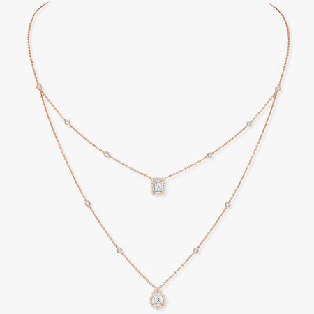 [LUCKY LOVE]MY TWIN 2 ROW DIAMOND NECKLACE