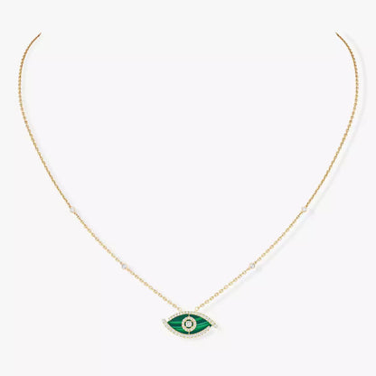 [LUCKY LOVE]Lucky Eye Diamond Necklace in Rose Gold and Turquoise